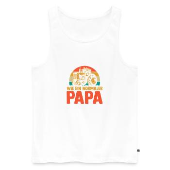 Landwirt Bauernhof Farmer Bauer Papa Vater Traktor - Männer Premium Bio Tank Top - Weiß - Vorne - Michal (187cm)