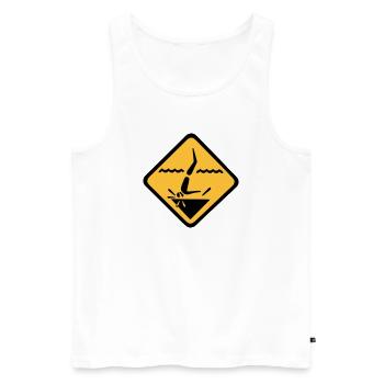Tauchen Schild Grafik - Männer Premium Bio Tank Top - Weiß - Vorne - AI Model Male 178 light (178cm)