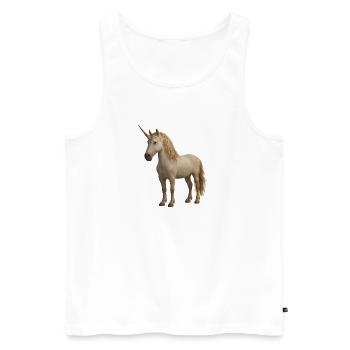 Cream Unicorn - Men's Premium Organic Tank Top - white - Front - Michal (187cm)