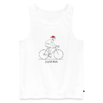 Joyful Ride Santa Cyclist - Men's Premium Organic Tank Top - white - Front - AI Model Male 178 light (178cm)