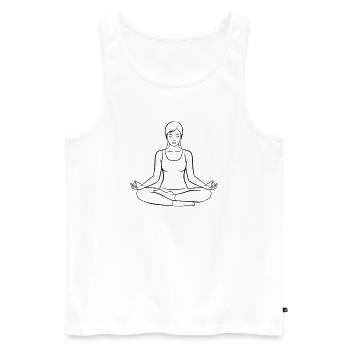 Meditierende Frau im Lotus – Yoga & Achtsamkeit - Männer Premium Bio Tank Top - Weiß - Vorne - Michal (187cm)