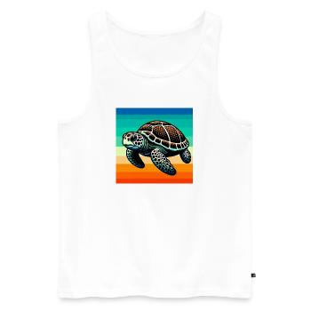 tortue - Débardeur bio Premium Homme - blanc - Devant - Michal (187cm)