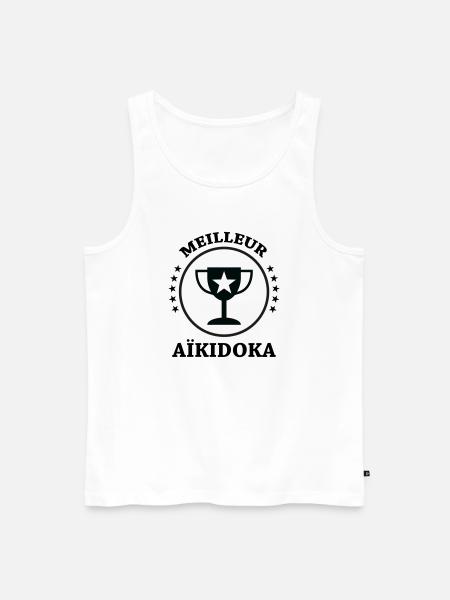 Best Aikido - Aikido - Men's Premium Organic Tank Top - white