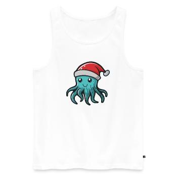 Méduse Noël - Débardeur bio Premium Homme - blanc - Devant - Michal (187cm)