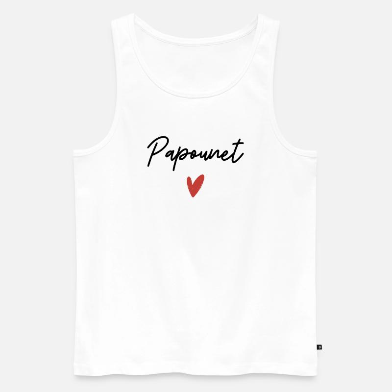 Papa Herz Geschenkidee - Männer Premium Bio Tank Top - Weiß