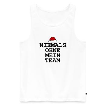 Never without My Team Christmas - Men's Premium Organic Tank Top - white - Front - AI Model Male 178 light (178cm)