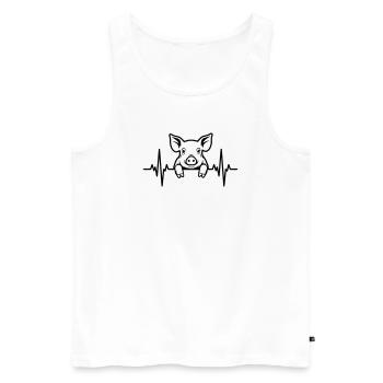 Pig Heartbeat – Sweet Piglet - Men's Premium Organic Tank Top - white - Front - Michal (187cm)