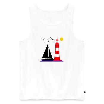 Sail - Men's Premium Organic Tank Top - white - Front - Michal (187cm)