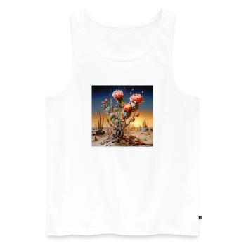 Cactus flowers in sunset - Men's Premium Organic Tank Top - white - Front - Michal (187cm)
