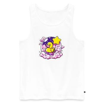 Traumduck im Sternballon - Männer Premium Bio Tank Top - Weiß - Vorne - Michal (187cm)