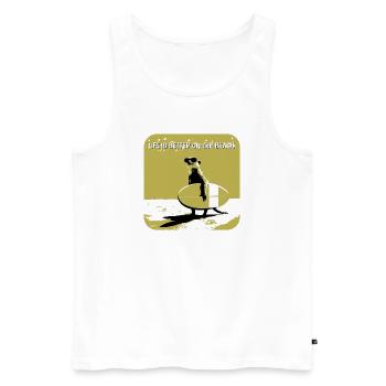 Sympa suricate avec planche de surf - Débardeur bio Premium Homme - blanc - Devant - Michal (187cm)
