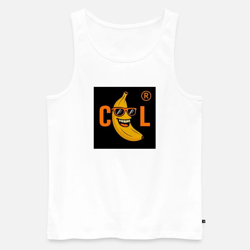 Coole Banane mit Sonnenbrille - Männer Premium Bio Tank Top - Weiß