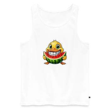 Merry Duck Watermelon Summer Delight - Men's Premium Organic Tank Top - white - Front - Michal (187cm)