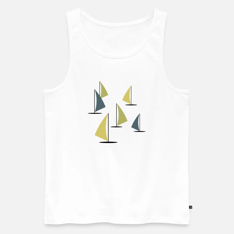 abstrakte bunte Windsurfer - Männer Premium Bio Tank Top - Weiß