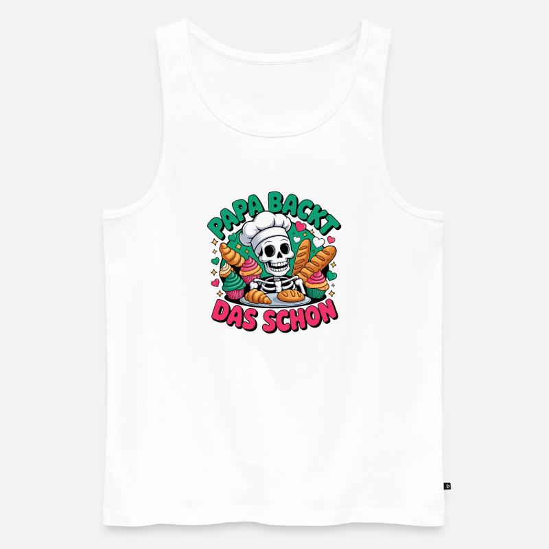 Papa Backt Das Schon - Männer Premium Bio Tank Top - Weiß