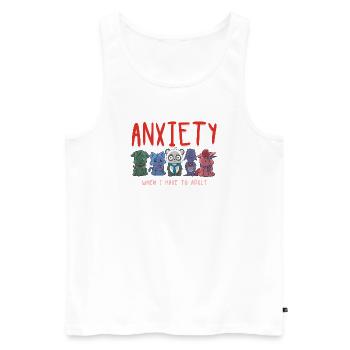 Anxiety Squad Cute Animals Adulting Struggle  - Men's Premium Organic Tank Top - white - Front - AI Model Male 178 light (178cm)