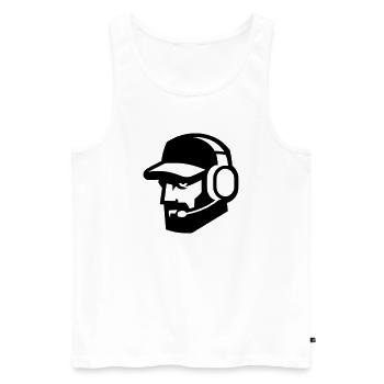 Cool gamer with beard and headphones - portrait - Men's Premium Organic Tank Top - white - Front - Michal (187cm)