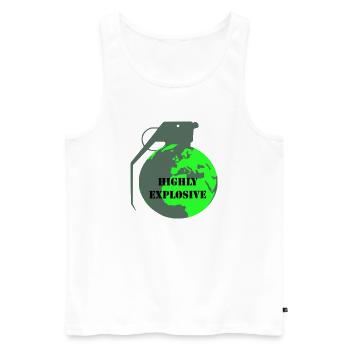 Explosive Erde - Männer Premium Bio Tank Top - Weiß - Vorne - AI Model Male 178 light (178cm)
