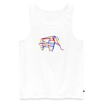 GDR Climbing Elephant - Men's Premium Organic Tank Top - white - Front - AI Model Male 178 light (178cm)