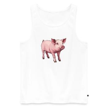 Cochon Cochon - Débardeur bio Premium Homme - blanc - Devant - Michal (187cm)