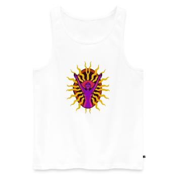 Strahlende Frau - Männer Premium Bio Tank Top - Weiß - Vorne - AI Model Male 178 light (178cm)