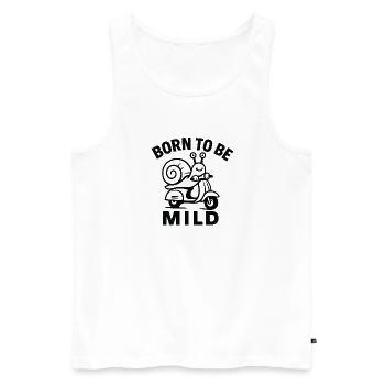 Born to Be Mild Snail on Roller - Men's Premium Organic Tank Top - white - Front - Michal (187cm)