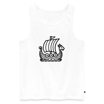 Viking Ship - Men's Premium Organic Tank Top - white - Front - AI Model Male 178 light (178cm)