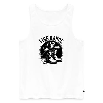 Line Dance Kids Cowboy - Men's Premium Organic Tank Top - white - Front - Michal (187cm)
