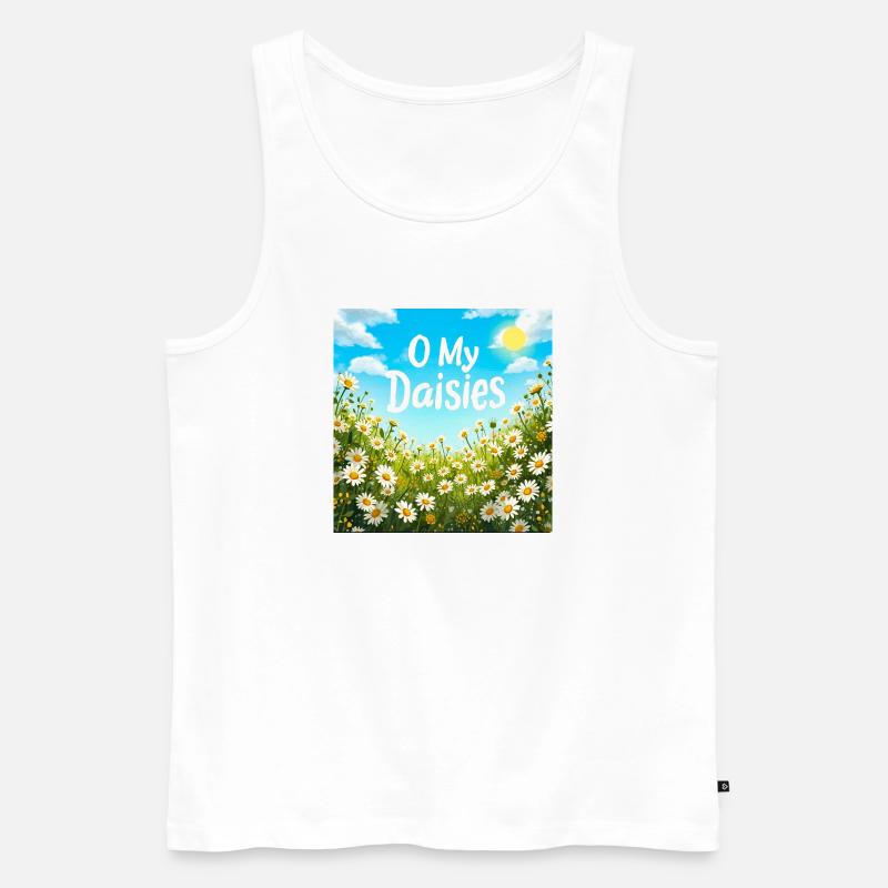 O Meine Gänseblümchen Field Print - Männer Premium Bio Tank Top - Weiß