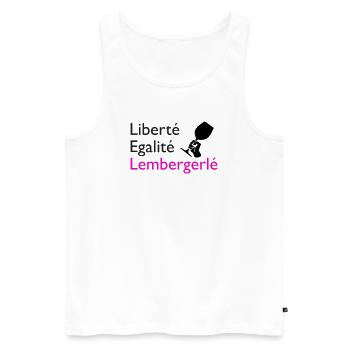 Liberté Egalité Lembergerlé - Männer Premium Bio Tank Top - Weiß - Vorne - AI Model Male 178 light (178cm)