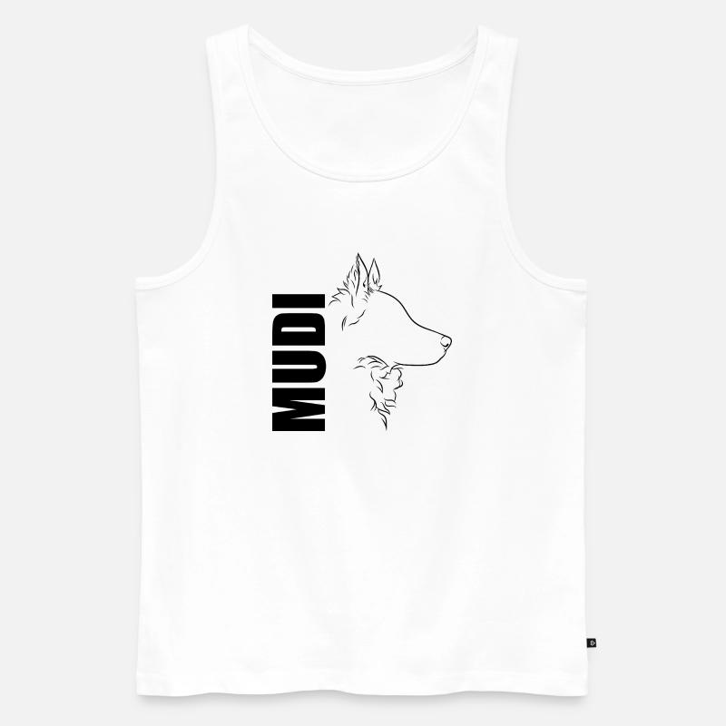 Mudi Profil Hunde Hund Wilsigns - Männer Premium Bio Tank Top - Weiß