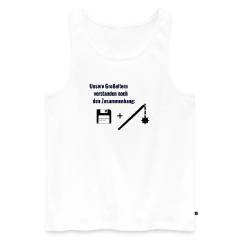 Context - Men's Premium Organic Tank Top - white - Front - AI Model Male 178 light (178cm)