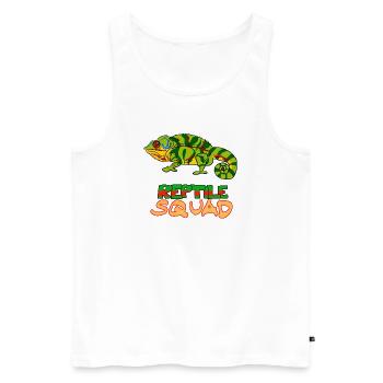 Reptile Squad Colorful Chameleon Art - Men's Premium Organic Tank Top - white - Front - Michal (187cm)