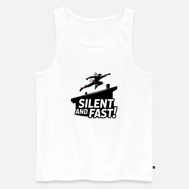 Silent Ninja Dachsprung - Männer Premium Bio Tank Top - Weiß