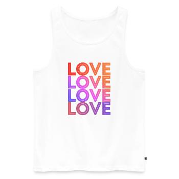 LOVE Text Font Design Gradient Typo - Men's Premium Organic Tank Top - white - Front - AI Model Male 178 light (178cm)