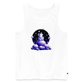 Mondträume Maus mit Bubble Tea - Männer Premium Bio Tank Top - Weiß - Vorne - AI Model Male 178 light (178cm)