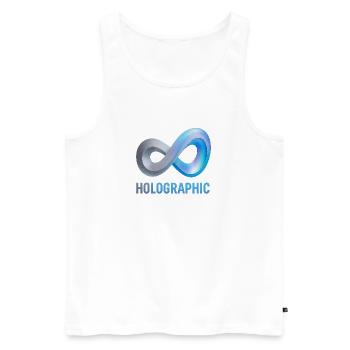 Holografische Unendlichkeit Loop - Männer Premium Bio Tank Top - Weiß - Vorne - Michal (187cm)