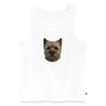 Tête de terrier - Débardeur bio Premium Homme - blanc - Devant - Michal (187cm)