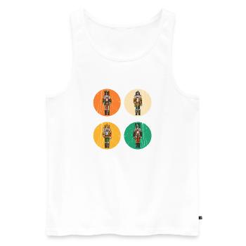 Weihnachtsmann Nussknacker Weihnachten - Männer Premium Bio Tank Top - Weiß - Vorne - Michal (187cm)