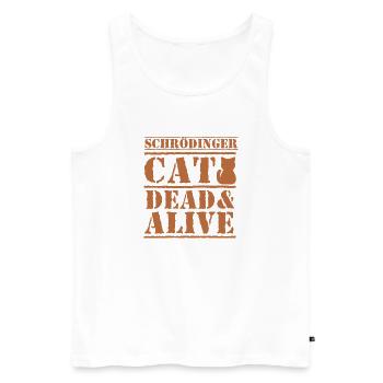Le chat de Schrödinger - Débardeur bio Premium Homme - blanc - Devant - Michal (187cm)