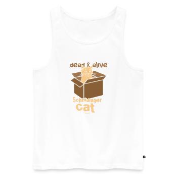 Le chat de Schrödinger - Débardeur bio Premium Homme - blanc - Devant - Michal (187cm)