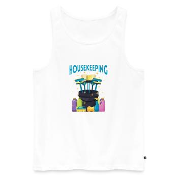 Cleaning Team Motif Housekeeping - Men's Premium Organic Tank Top - white - Front - AI Model Male 178 light (178cm)