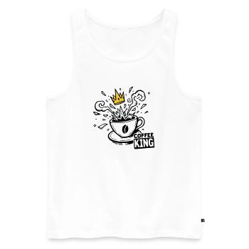 Grind or Die: coffee king krone graffiti kaffee - Men's Premium Organic Tank Top - white - Front - AI Model Male 178 light (178cm)