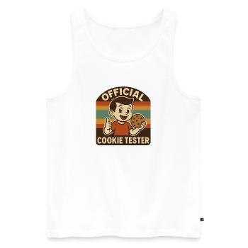 Offizieller Keks Tester Retro Badge Weihnachten - Männer Premium Bio Tank Top - Weiß - Vorne - AI Model Male 178 light (178cm)