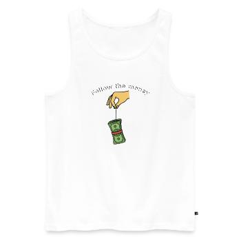 Follow the money - Men's Premium Organic Tank Top - white - Front - AI Model Male 178 light (178cm)