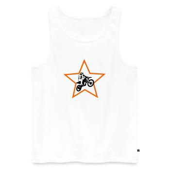Motocross - Männer Premium Bio Tank Top - Weiß - Vorne - Michal (187cm)