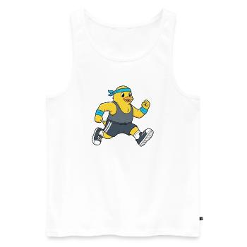 Cartoon Ente Marathon Jogging Sport Sportlich - Männer Premium Bio Tank Top - Weiß - Vorne - Michal (187cm)