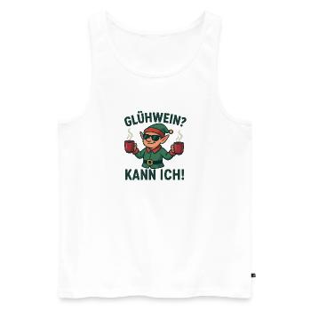 Glühwein Elf mit zwei Tassen - Männer Premium Bio Tank Top - Weiß - Vorne - Michal (187cm)