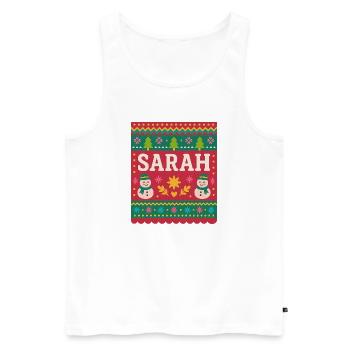 Sarah Christmas Snowman Festive Art  - Men's Premium Organic Tank Top - white - Front - AI Model Male 178 light (178cm)