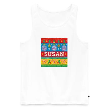 Personalisierte Susan-Weihnachtskunst - Männer Premium Bio Tank Top - Weiß - Vorne - AI Model Male 178 light (178cm)